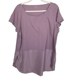 Garnet Hill Womens Silk Cotton Blouse XL Quiet Luxury Coastal Grandma Boho Chic